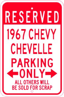 1967 67 Chevy Chevelle Parking Sign