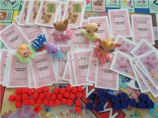 LPS Littlest Pet Shop MONOPOLY Board Game w/5 Pets {Giraffe 2 Hamsters