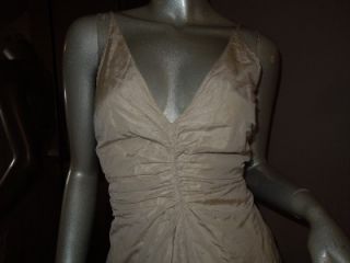 Super Elegant Lisa HO Bone Colour Crinkle Dress AU 10 USA 8 Gently