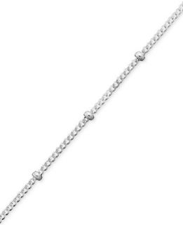 Giani Bernini Sterling Silver Anklet, 10 Beaded Cable Link Chain