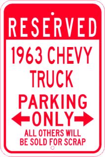 1963 63 Chevy Truck Parking Sign
