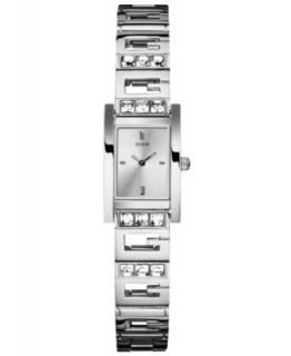 GUESS Watch, Womens Silver Tone Double Chain Bracelet 37x29mm G75916L
