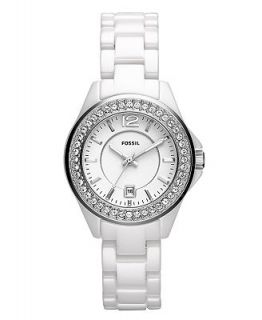 Fossil Watch, Womens Mini Riley White Ceramic Bracelet 30mm CE1053