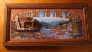 Welcome to The Cabin Enjoy Your Stay Rustic Lodge Log Home Wall Decor