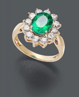 14k Gold Ring, Emerald (1 3/4 ct. t.w.) and Diamond (1 ct. t.w.)