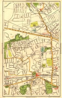 London Alperton Brentham Ealing 1937 Vintage Map