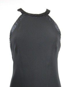Sexy Jones New York Black Beaded Party Evening Cocktail Dress Faux