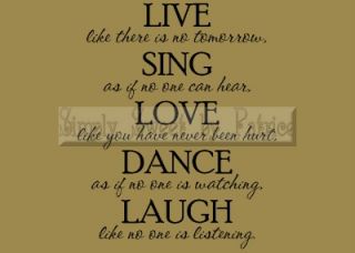 Live Sing Love Vinyl Wall Saying Lettering Quote Art Decoration Decal