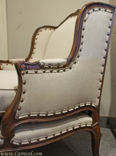 Antique French Country Bergere Living Room Chair