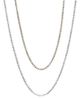 14k Gold and 14k White Gold Necklaces, 16 20 Bead Chain   Necklaces