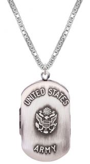 925 Sterling Silver 2 Photo Military Dog Tags Locket Pendant Charm