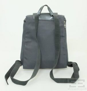 Longchamp Grey Nylon Leather Backpack Bag