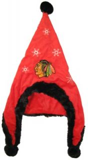 Chicago Blackhawks Hockey Soft Fleece Snowflake Dangle Hat