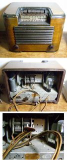 Antique Crosley Tube Radio Model 589 Shortwave Art Deco Circa 1940 EX