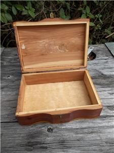 Small Cedar Jewelry Trinket Sewing Wood Locking Lock Box