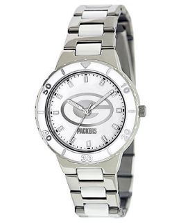 Game Time Watch, Womens Green Bay Packers White Ceramic and Stainless