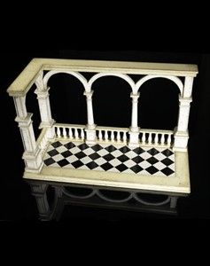 This Loggia architectural 3D model is handcrafted of maple and birch