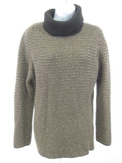 Louis Feraud Brown Tweed Wool Knit Sweater Shirt Sz 12