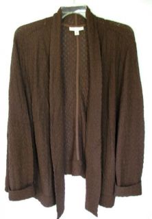 Coldwater Creek Long Sleeved Open Front Textured Cardigan Colors