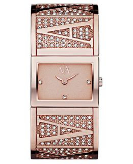 Armani Exchange Watch, Womens Rose Gold Ion Plated Stainless