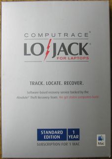Computrace Lojack for Laptops Standard Edition 1 Year New SEALED