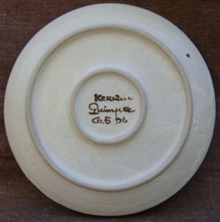 Vintage Keraluc Quimper France Stoneware Fleur de Lis Hand Ermine