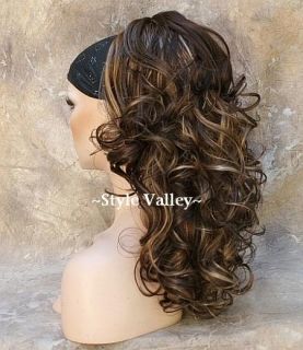 with Blonde Ponytail Hairpiece Extension Long Curly Clip in Hair Piece