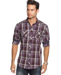 Bar III Shirt, Long Sleeve Micro Pattern Shirt   Mens Casual Shirts