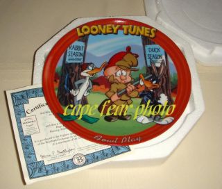 Looney Tunes Bugs Bunny Elmer Fudd Daffy Plate RARE