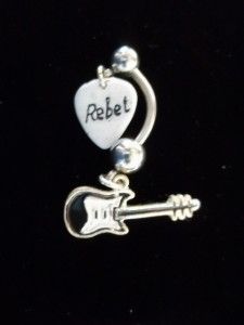 Rebel Guitar Belly Button Ring Jewelry Body Piercing