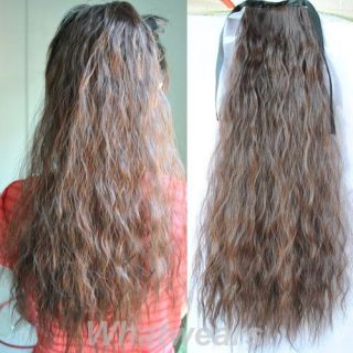 1pcs Long Corn Curly Hair Extension Tie Band Ponytail 6 Colors 55cm