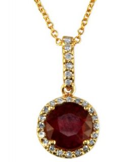 Royalty Inspired by Effy Collection 14k Gold Necklace, Ruby (1 3/8 ct