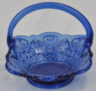 Imperial Arthur Lorch Cobalt Blue Mini Glass Basket