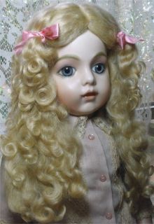 Lovely soft mohair doll wig size 11 12 medium blonde tails wig French