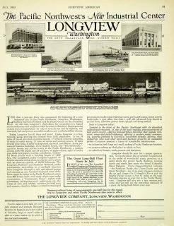 1924 Ad Industrial City Longview Washington Bell Lumber Factory