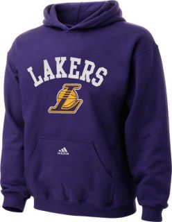 Los Angeles Lakers Youth Purple Arched Logo Fleece Hooded Sweatshirt
