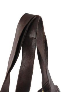 Lucky Brand Brown Leather Lined Double Handle Hobo Handbag BHFO