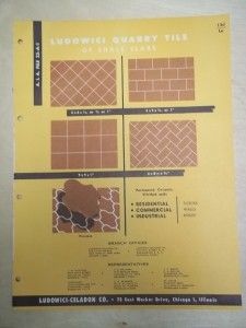 Vtg Ludowici Celadon Co Brochure Quarry Tile Shale Slabs Catalog