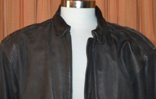 Luis Alvear Brown Leather Bomber Jacket Mens Medium
