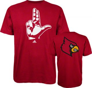 Louisville Cardinals Red Adidas Hand Signs T Shirt