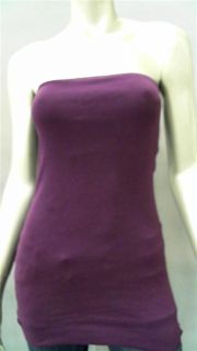Lucy Love Junior M Cotton Tank Top Purple Solid Strapless Shirt Blouse