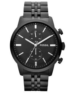 Fossil Watch, Mens Chronograph Townsman Black Tone Stainless Steel