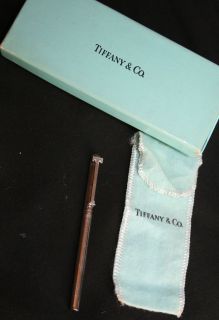 Tiffany Co Sterling Silver T Clip Purse Pen w Pouch Box Vintage