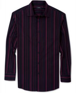 Alfani BLACK Shirt, Granite Dobby Saturated Stripe Shirt