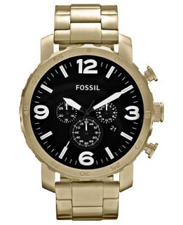 Fossil Watch, Mens Chronograph Nate Gold Tone Stainless Steel