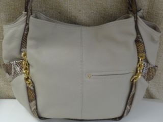 NEW B. MAKOWSKY LEATHER LUCY STONE CONVERTIBLE PYTHON SHOULDER BAG