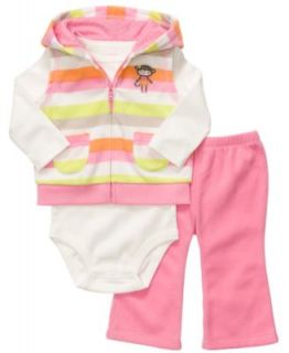 Carters Baby Set, Baby Girls 3 Piece Multi Color Striped Set