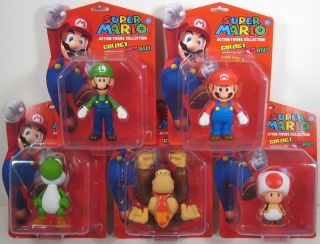 Super Mario Brothers 5 Vinyl Figure Set of 5 Luigi Yos