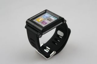 New OEM LunaTik multi touch watch band for ipod nano 6 black color