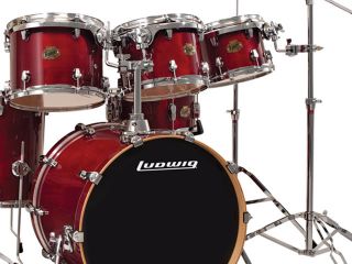 Ludwig Element Birch Lacquer Deep Red 6 Piece Power Shell Pack